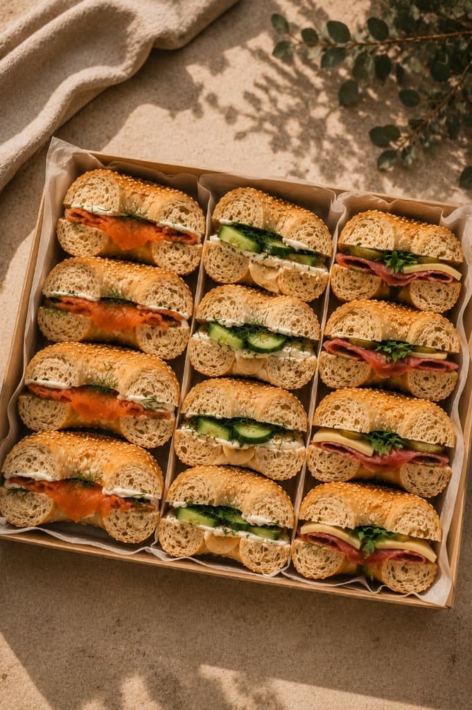 The Full Table — Bagel board — halal, vegetarian & salmon options